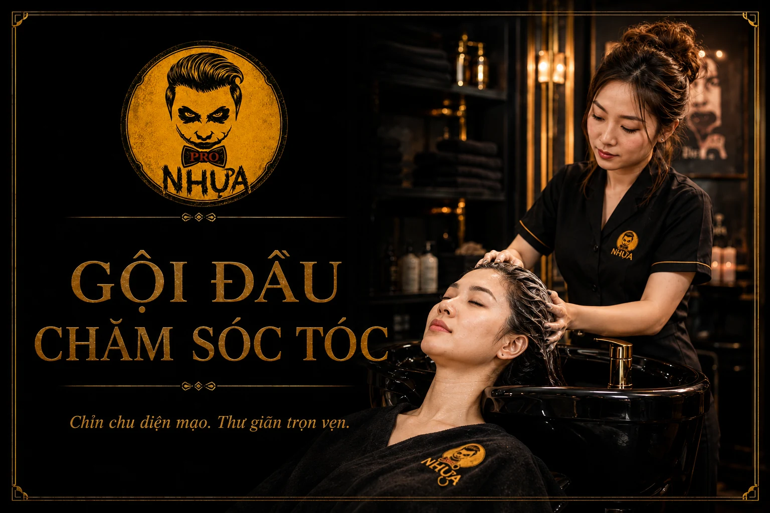 Gội đầu chăm sóc tóc tại Nhựa Pro